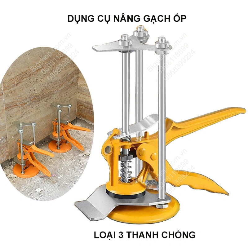 Tay nâng,Kích nâng gạch ốp lát tường – con đội kê gạch men ốp tường loại 3 trụ