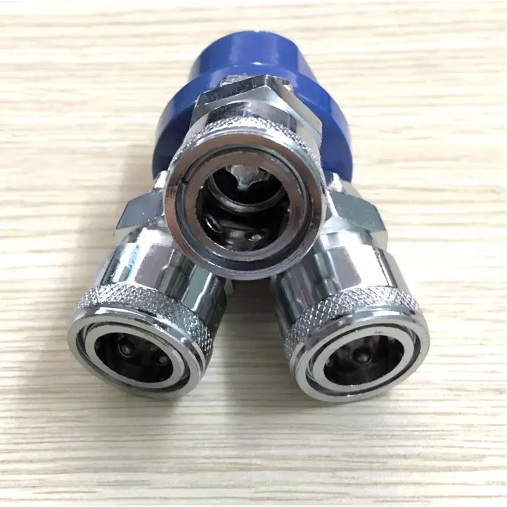 Đầu Nối Nhanh hơi chia 3 dùng cho máy bơm khí nén