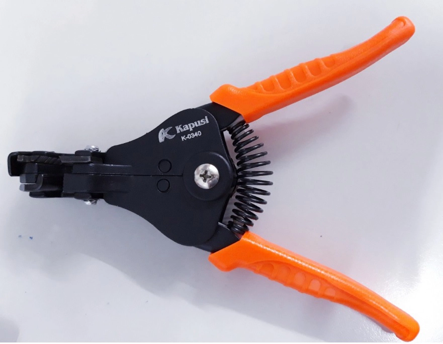 Kìm tuốt dây điện tự động mỏ vịt 0.5-3.2mm2 KAPUSI K-0340