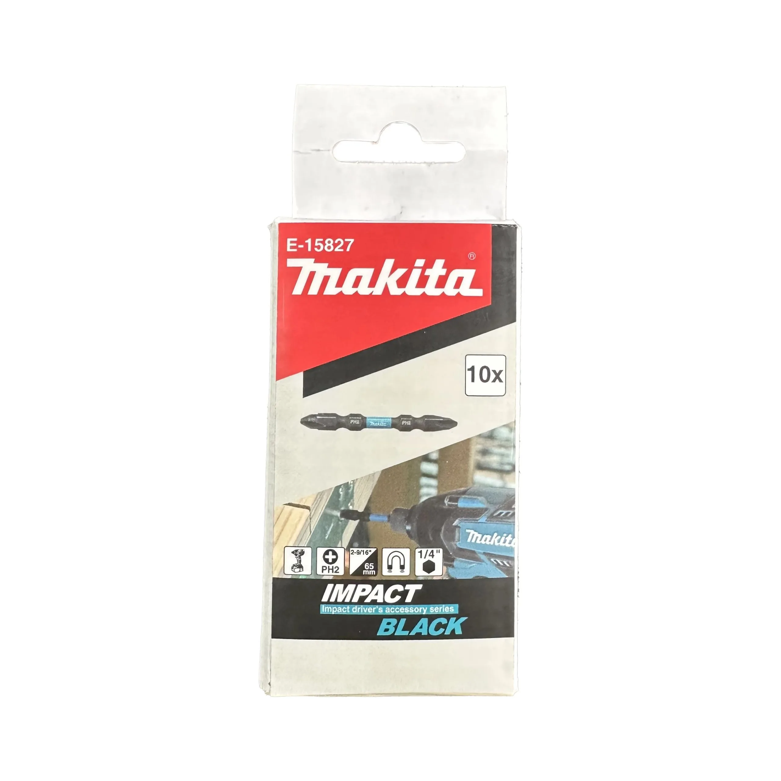 E-15827 Bộ Mũi Vít 2 Đầu Impact Black Ph2-65mm 10 Cái/Bộ